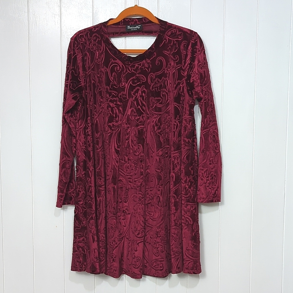 EUC Basically Me Red Velvet Dress